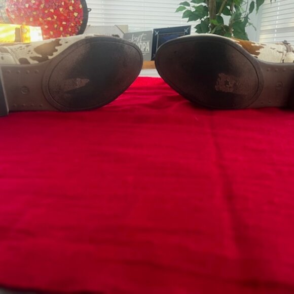 Cow Print Zipper Ankle Booties Boho Western Cowgirl - Picture 7 of 8